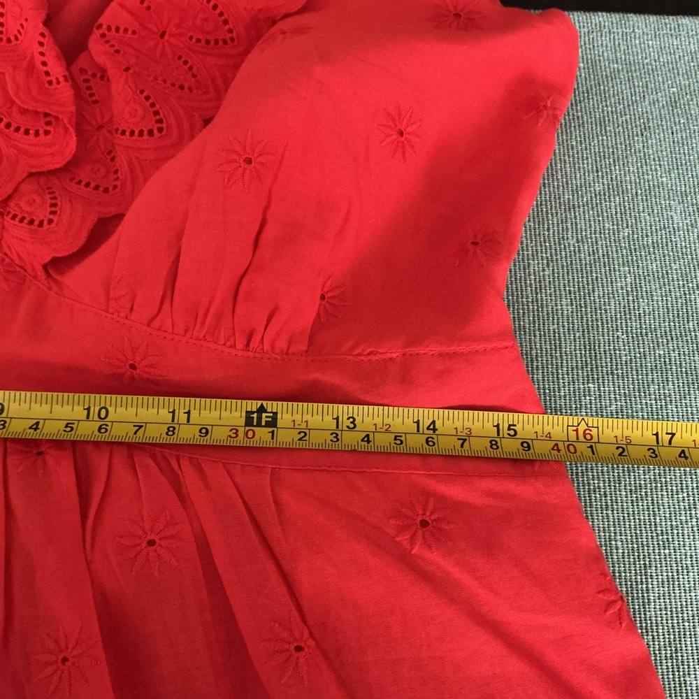 Boden Orange Sleeveless V-Neck Tiered Maxi Dress 100% cotton Size 6 - Picture 9 of 11